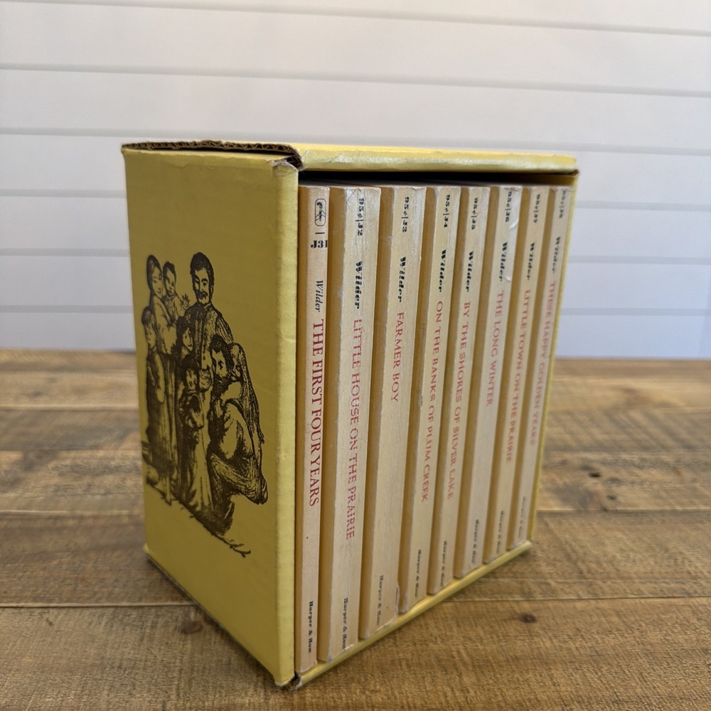 1971 LITTLE HOUSE BOOKS 8 Volume Yellow Boxed Set Laura Ingalls Wilder